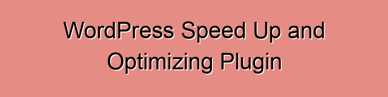 WordPress Speed Up and Optimizing Plugin